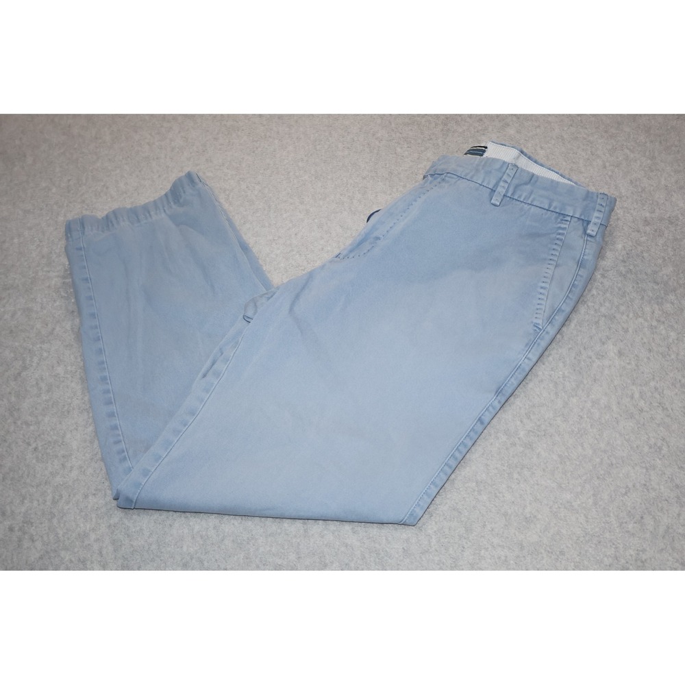 Peter Millar Chino Pants Men 34x28 Blue Casual Flat Front Cotton Twill